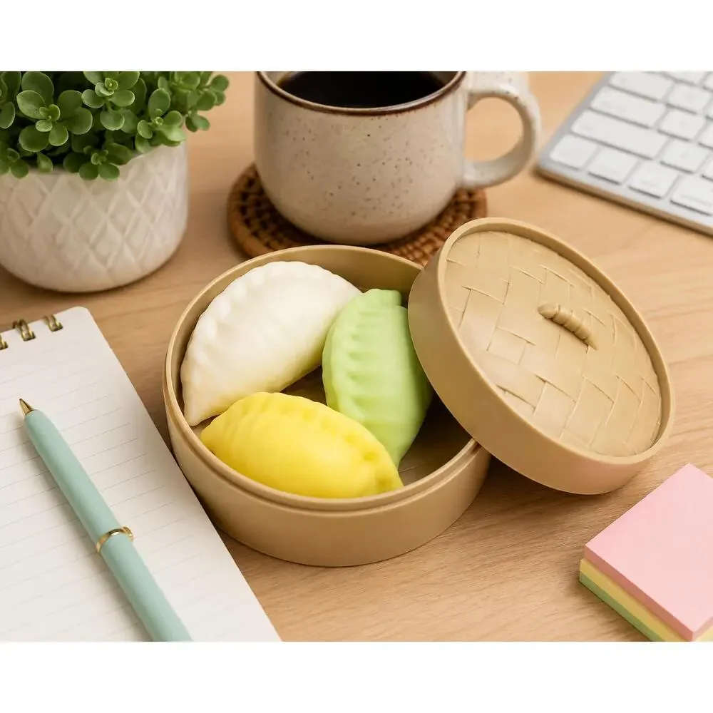 Potsticker Squishies – 3-Piece Sensory Fidget Set (Random Color)